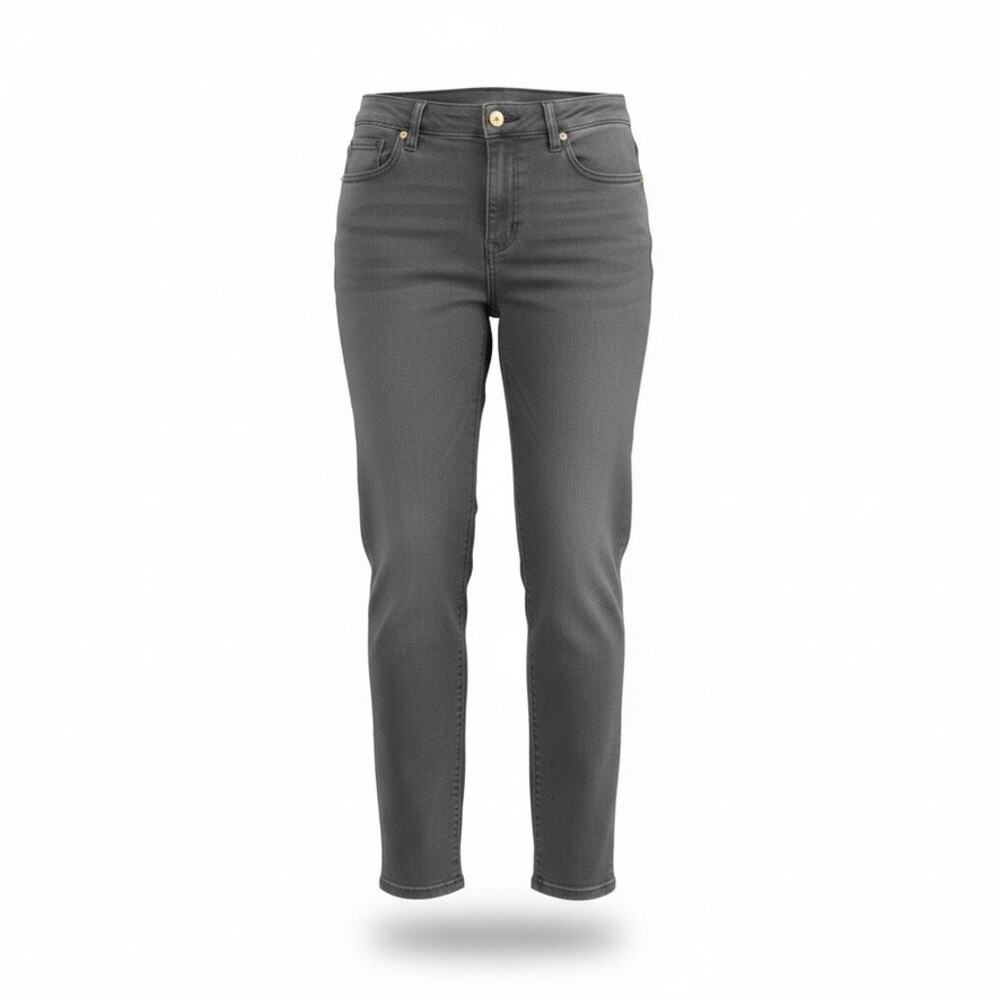 Iman Gray Stretch Jeans — Size 14 Slim/Straight leg